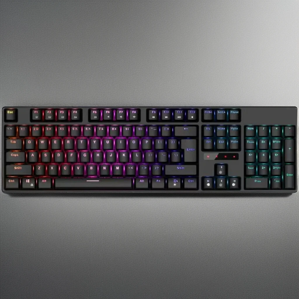 T DAGGER RGB Mechanical Gaming Keyboard All-Keys No Conflict PBT Wired USB Interface Colorful Rainbow Backlight Red Switches