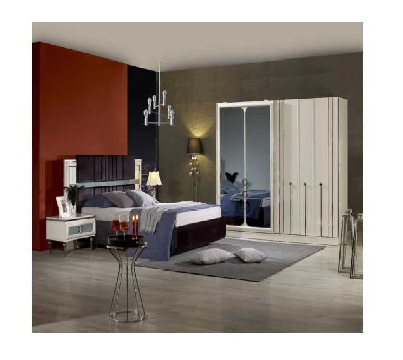 Stylish Look Oscar Model Bedroom Furniture Set Luxury Design Dark Grey Color Furniture Premium Quality - Made in Turkey