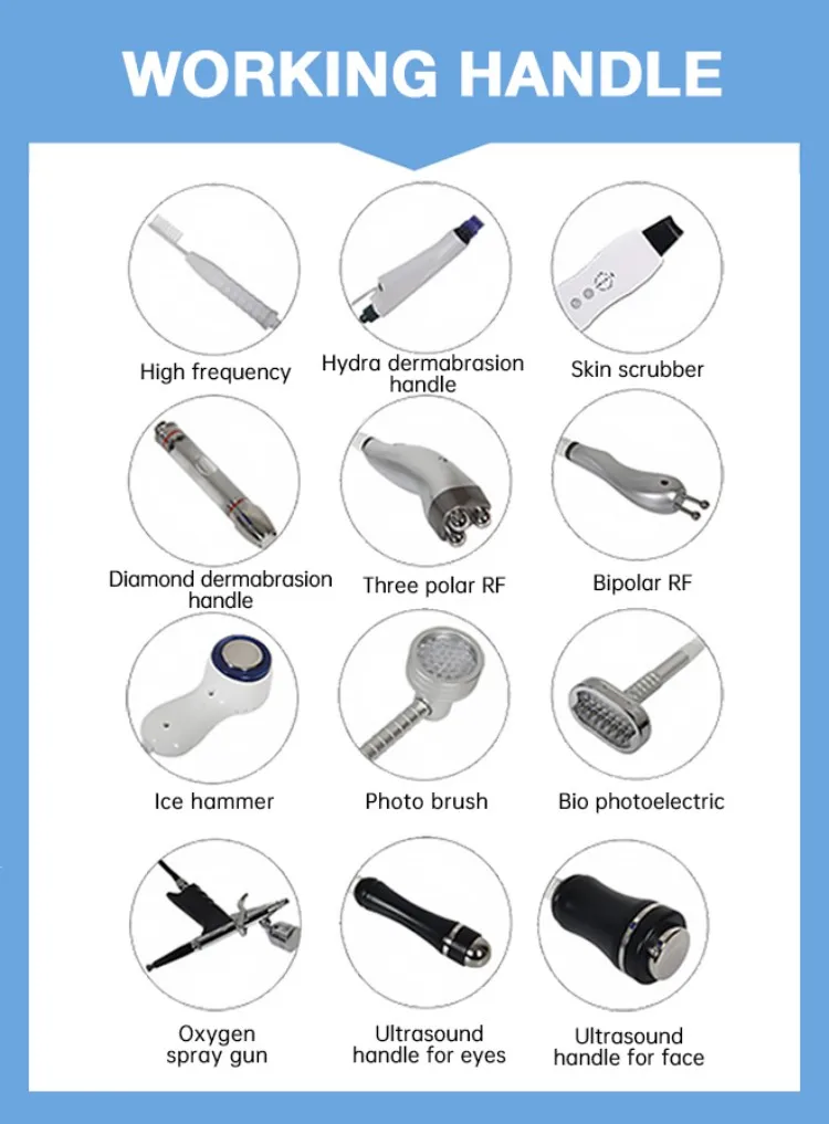 Newangie 14 in 1  facial machine hydra light cold hammer skin repair facial deep cleaning oxygen skin machine