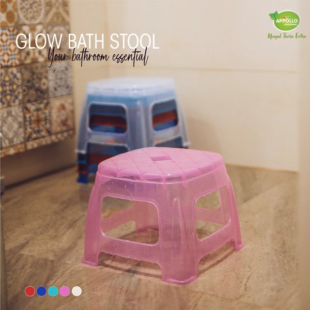 Glow Bath Stool Shower Stool Chair Toilet Step Stool Compact Size
