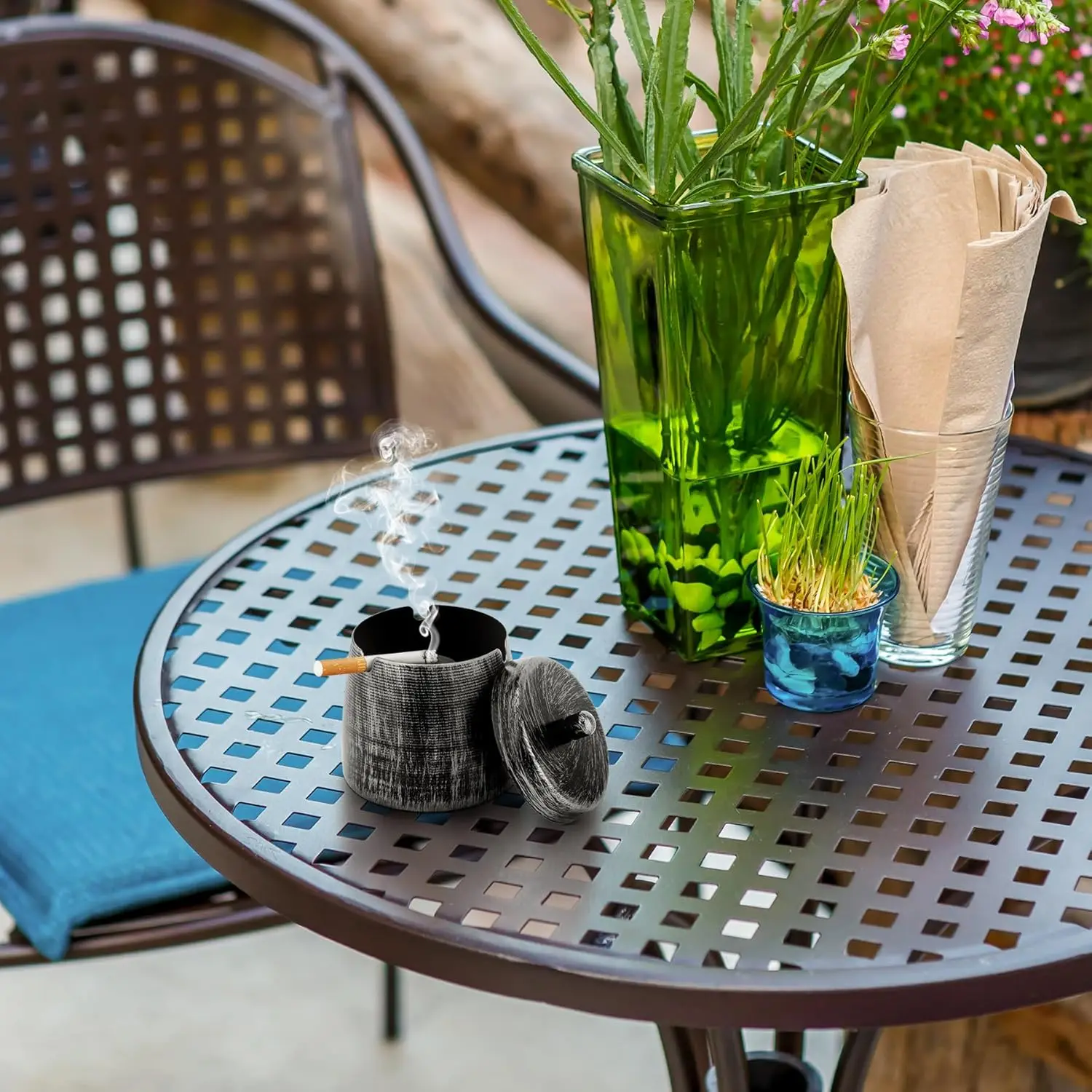 Ashtrays for Cigarettes Portable Decorative Modern Ashtray for Home Office Indoor Outdoor Patio Use  Fancy Cute Cool Ash Tray