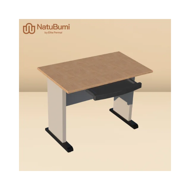 New Product Computer Lab Table MDF Material Melamine Finish With Metal Modesty Panel And Legs Featuring Keyboard Tray For Study