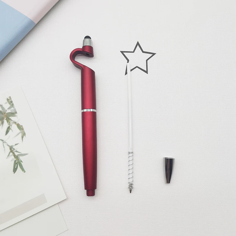 3 in 1 Multifunction Capacitive Ballpoint Pen Portable Cell Phone Holder Pen for Universal Touch Screens Devices