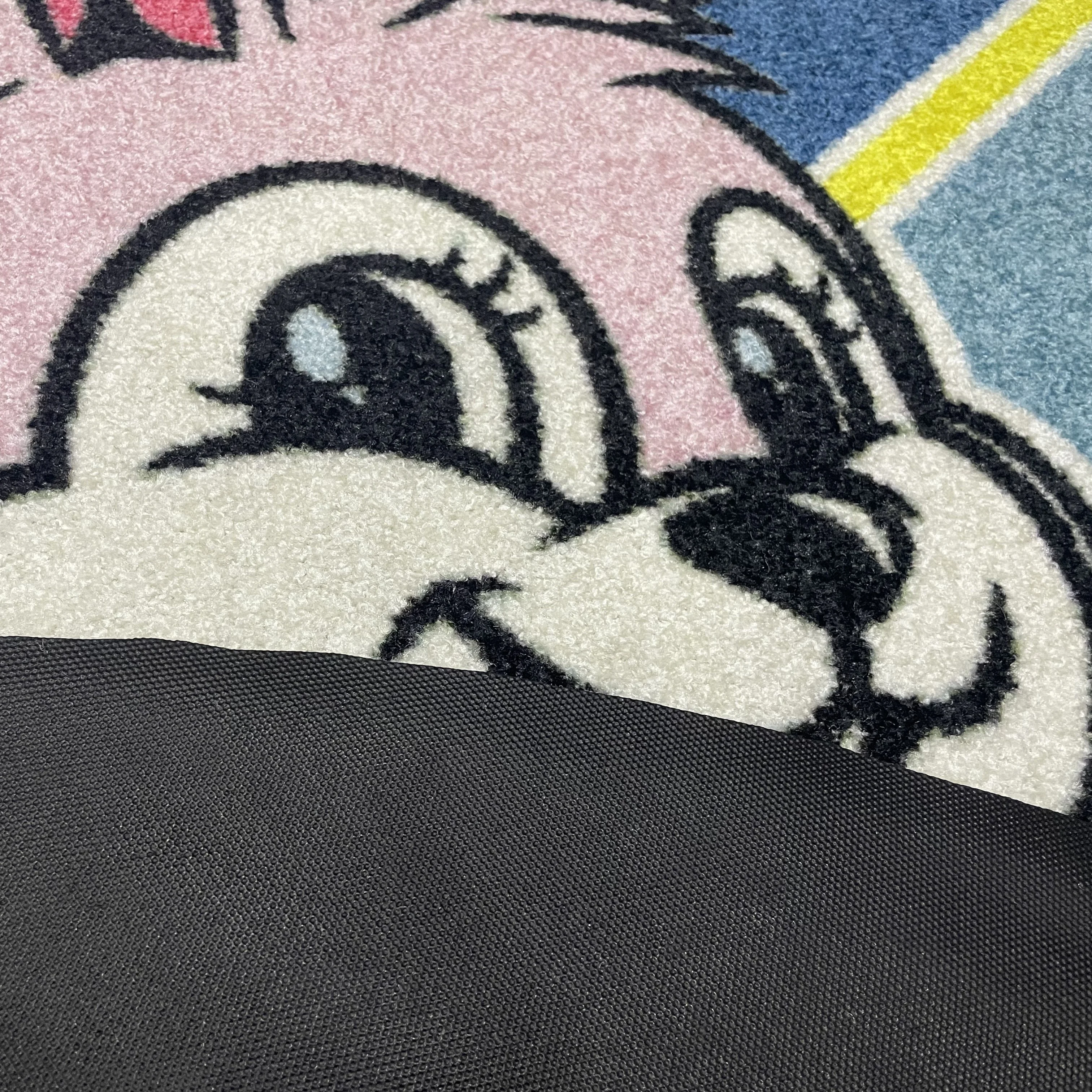 High Quality Die Cut Doormats Entrance Round Shaped Cartoon Floor Door Mat with Logo Rabbit