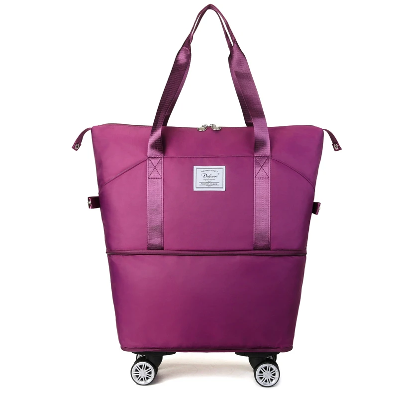 Expandable Foldable Rolling Luggage Bag Large Weekend Carry on Duffle with Wheels  Handle for Travel Adventures