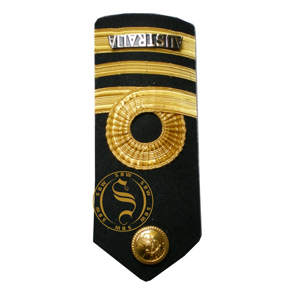 Best Quality Customized Design Pilot Uniform Shoulder Board Ceremonial Strap Epaulettes Made for Sale