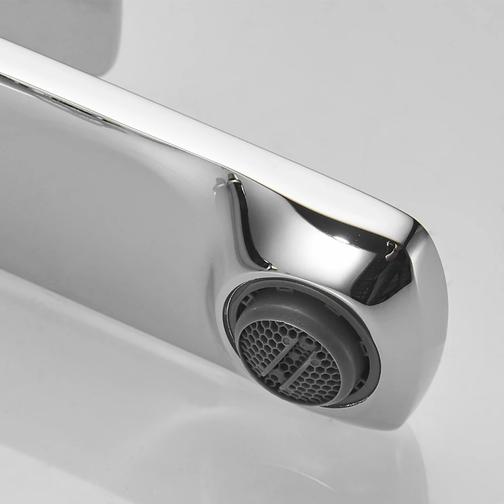 YUNDOOM  Modern Design Brushed Nickel Bathroom Sink Faucet, Solid Brass Basin Mixer Tap, Corrosion-Resistant and Durable