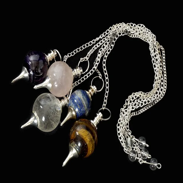 Wholesale Crystal Quartz Sphere Dowsing Pendulum Agate & Quartz Mix Healing Crystal Pendulum for Crystal Craft Stone Collectors