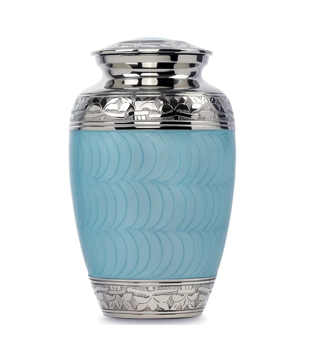 White Funeral Cremation Urn with Gold Butterflies Mariposas Model in Brass for Human Ashes