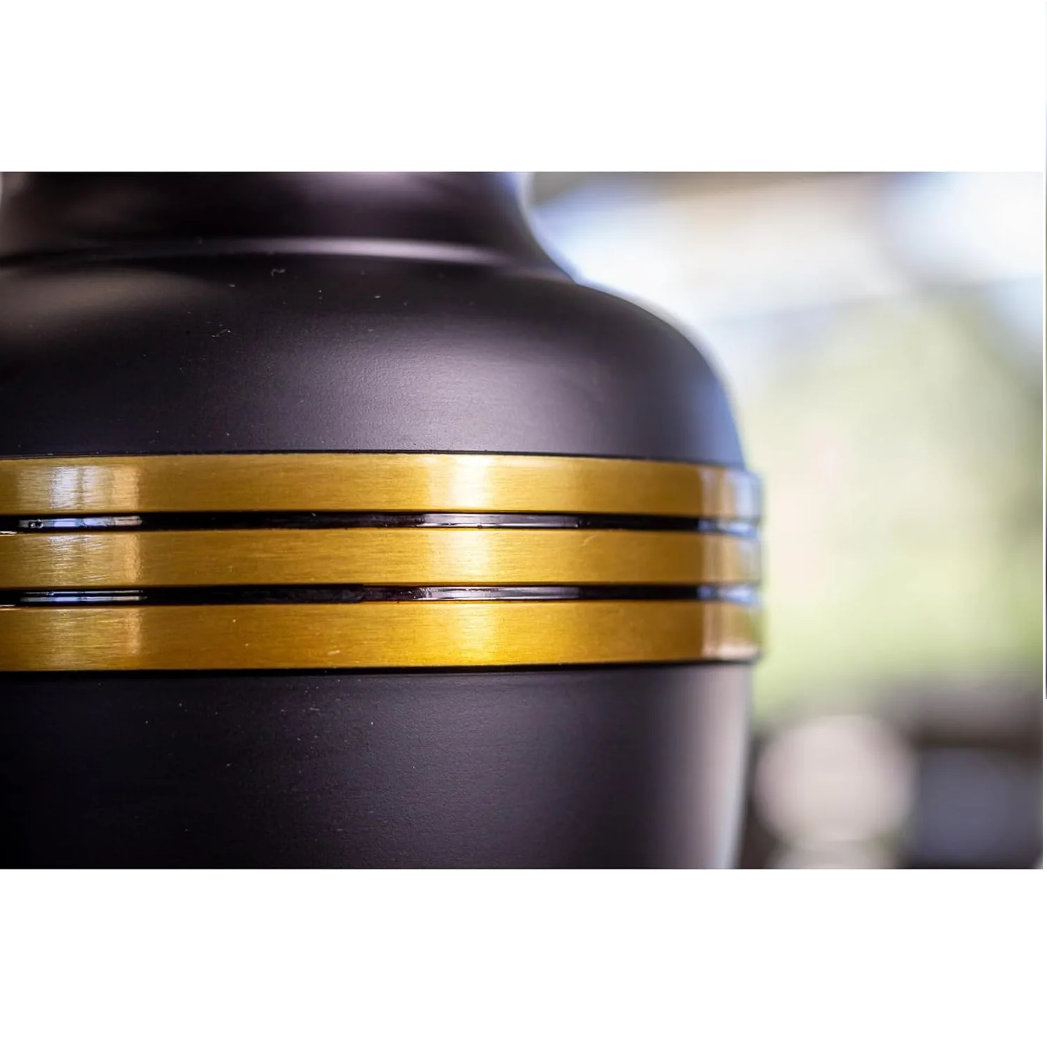 Trendy Metal Handicrafts Golden Horizon Black Urn A Regal Tribute to Cherished Memories