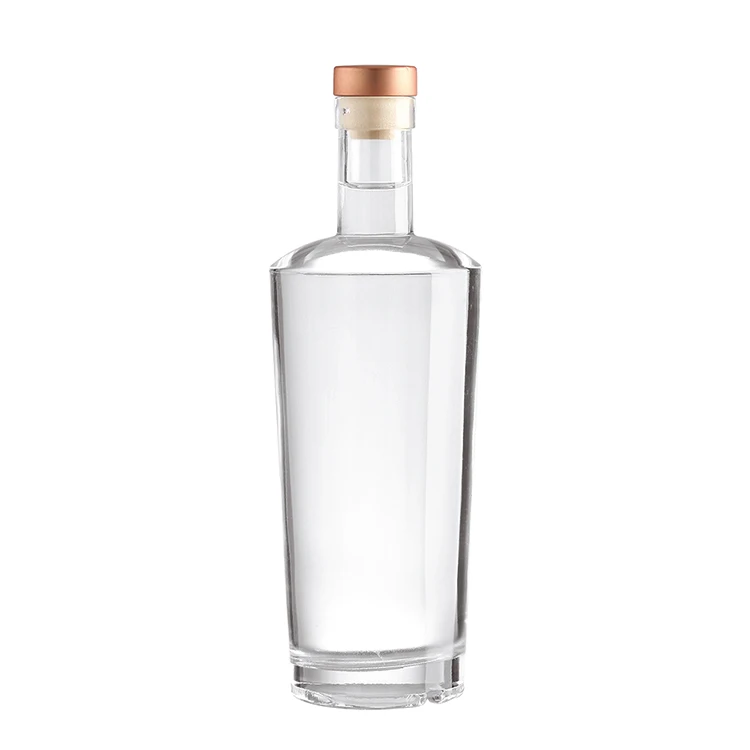 Factory Supply Conical Tall Thin 375ml 200ml Whiskey Vodka Tequila Mezcal Bourbon Wine Glass Bottle with Cork and Screw Top