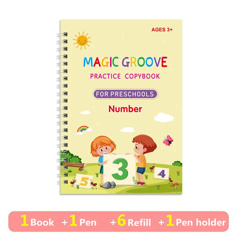 for Kids Sank Magic Practice Copybooks Alphabet Math Number Drawing Reusable Calligraphy Reused Handwriting Workbooks Grooves