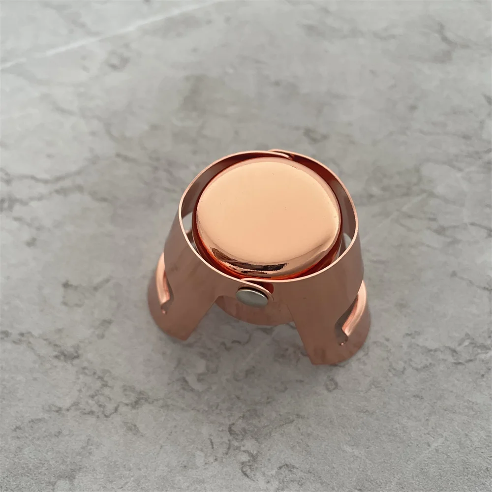 Factory Sales Rose Gold Color Wine Accessories Tools Stainless Steel Sparkling Wine Champagne Bottle Stopper