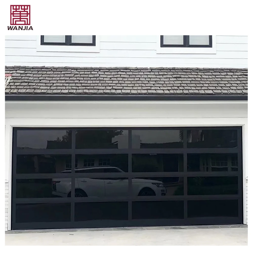 Manufacturer Custom Home Garage Door Residential Automatic Mirror Glass Aluminum Garage Door