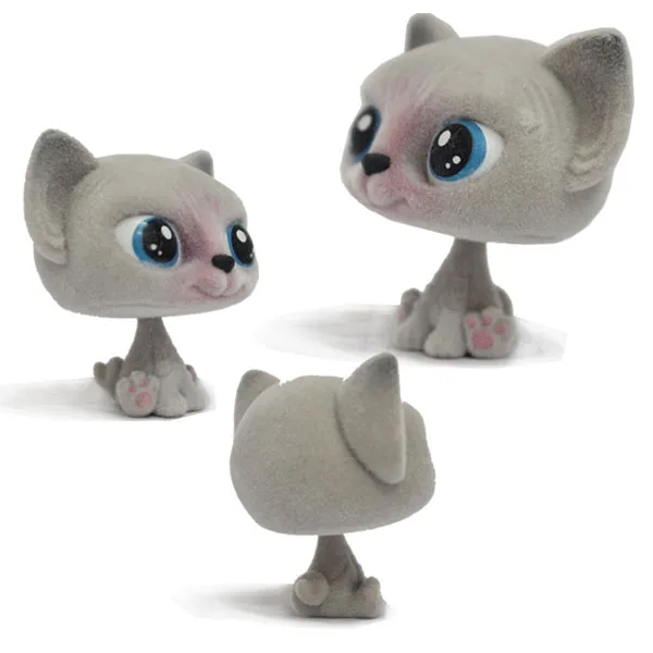3D Plastic Cat Figure Kitten toys Kids Flocked Cat Hobbies Collection Blind Box Figure Promotional Toy