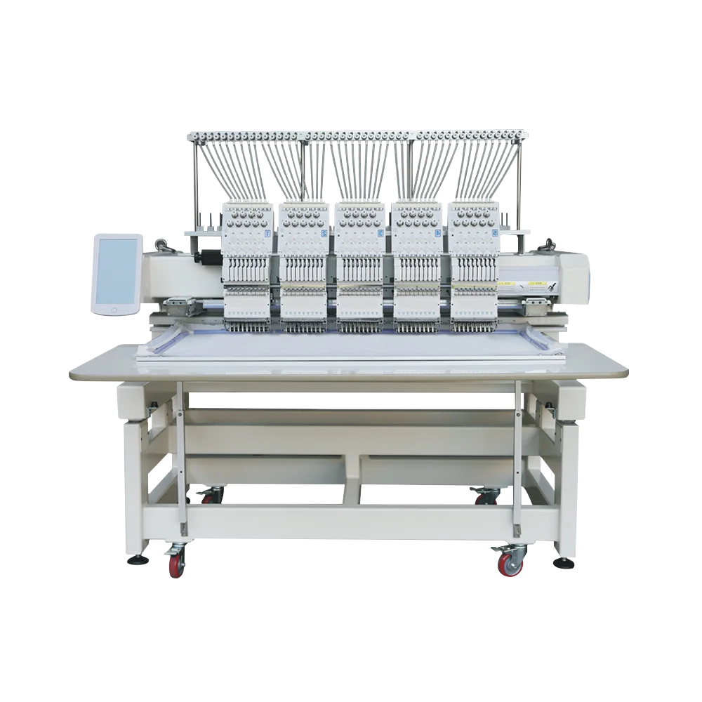 REHOW high effciency two heads double head hat t-shirt flat embroidery machine price 12 needle automatic computerized embroidery