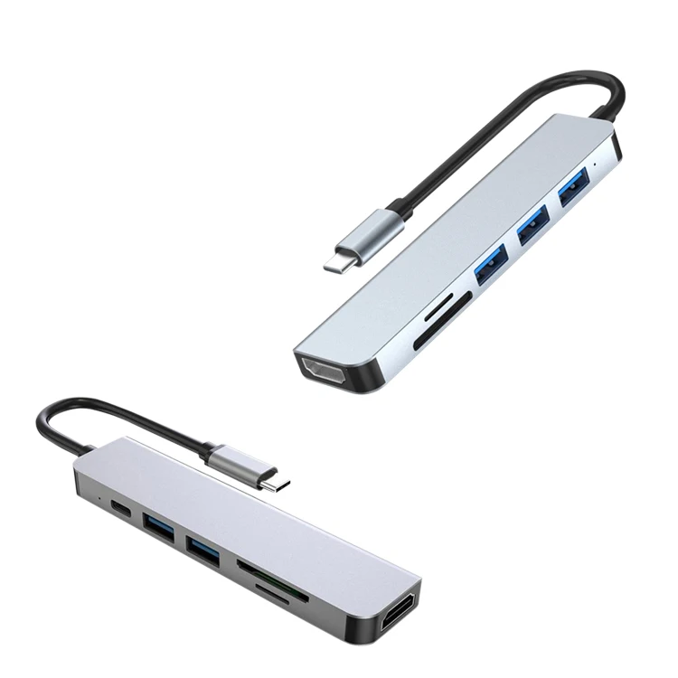 6 In 1 USB C Hub with 4K HDTV SD/TF Card Reader Type C 3.1 To 4K HD Adapter PD Fast Charge for MacBook Notebook Laptop Computer