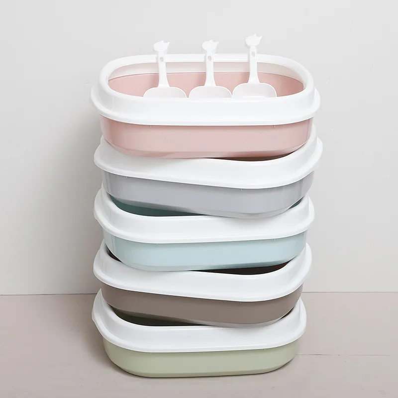 wholesale cats litter box Pet Products Cleaning Plastic Cat Toilet Box Trays Simple Cat Litter Box