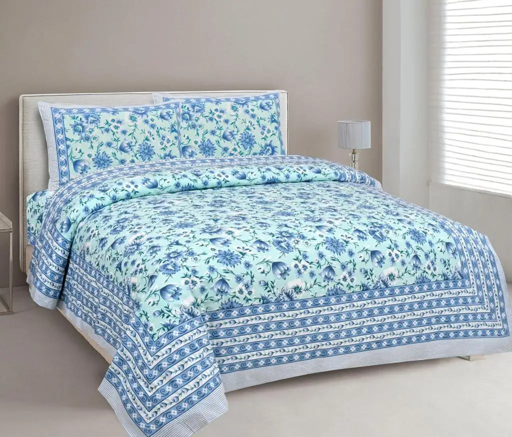 High Quality Soft Cotton Quilt Comforter Printed Pattern Kantha Quilt with Silk Saree Patchwork Good Price for Travel Bed Usage