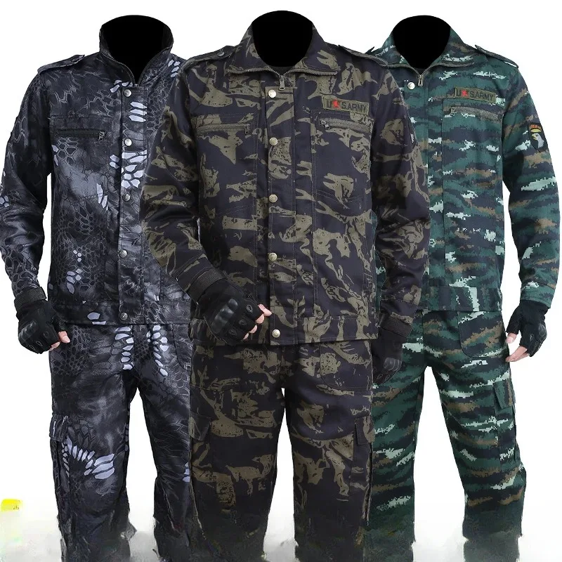 Новая камуфляжная Мужская Боевая форма тактическая куртка специальная тренировочная одежда для сафари брюки