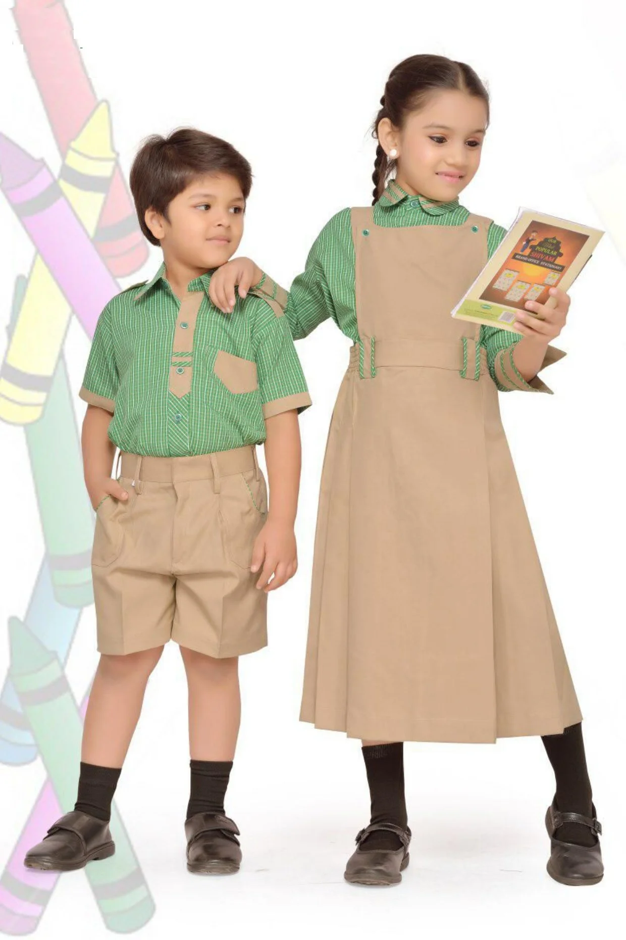 OEM School Dresses Students Wear School Uniform Designs Boys and Girls Primary School Uniform Set