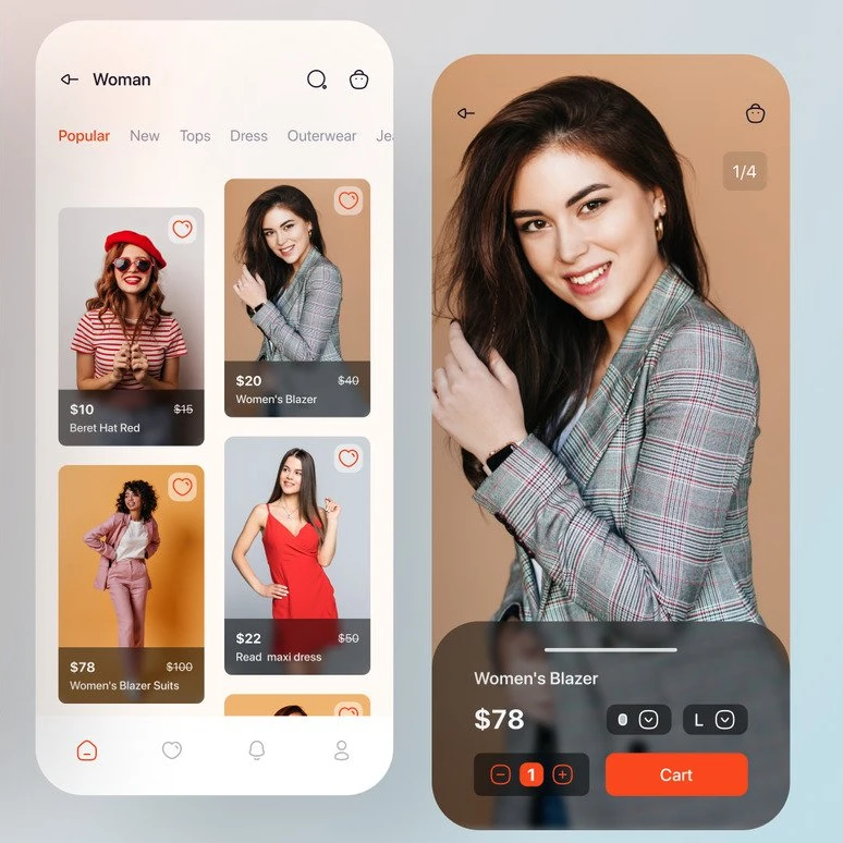 Первоклассный магазин модной одежды, разработка мобильных приложений | Дизайн приложений для электронной торговли на Android