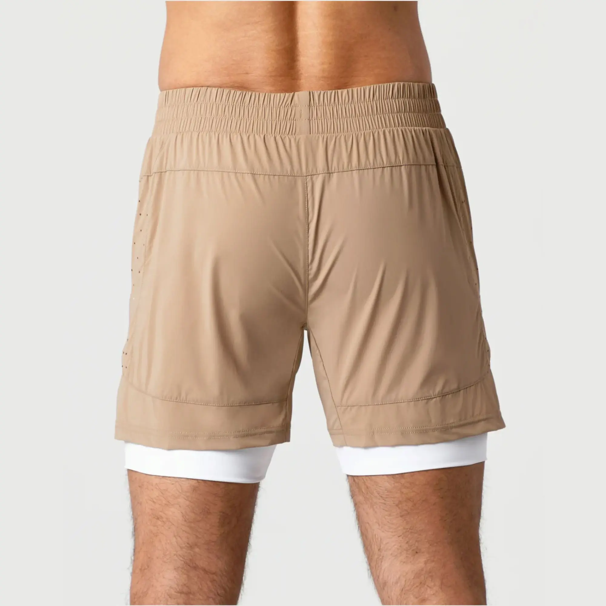 Smoother and Softer 80% Nylon 20% Elastane Chai Mens Compression Lined Woven Training Short with Front Slip Pockets