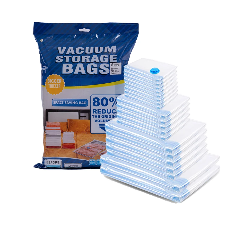 Vacuum sealer Storage Bags Variety Size80% space saving bags for clothes, with Hand-Pump for Travel