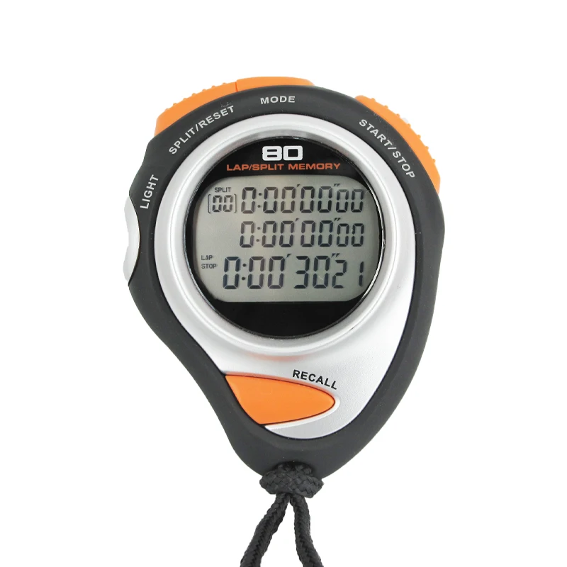 Electronic Professional Deportes Cronometros Digital Futbol Deportivo Stop Watch Handheld Three-Row Display Sport Stopwatch
