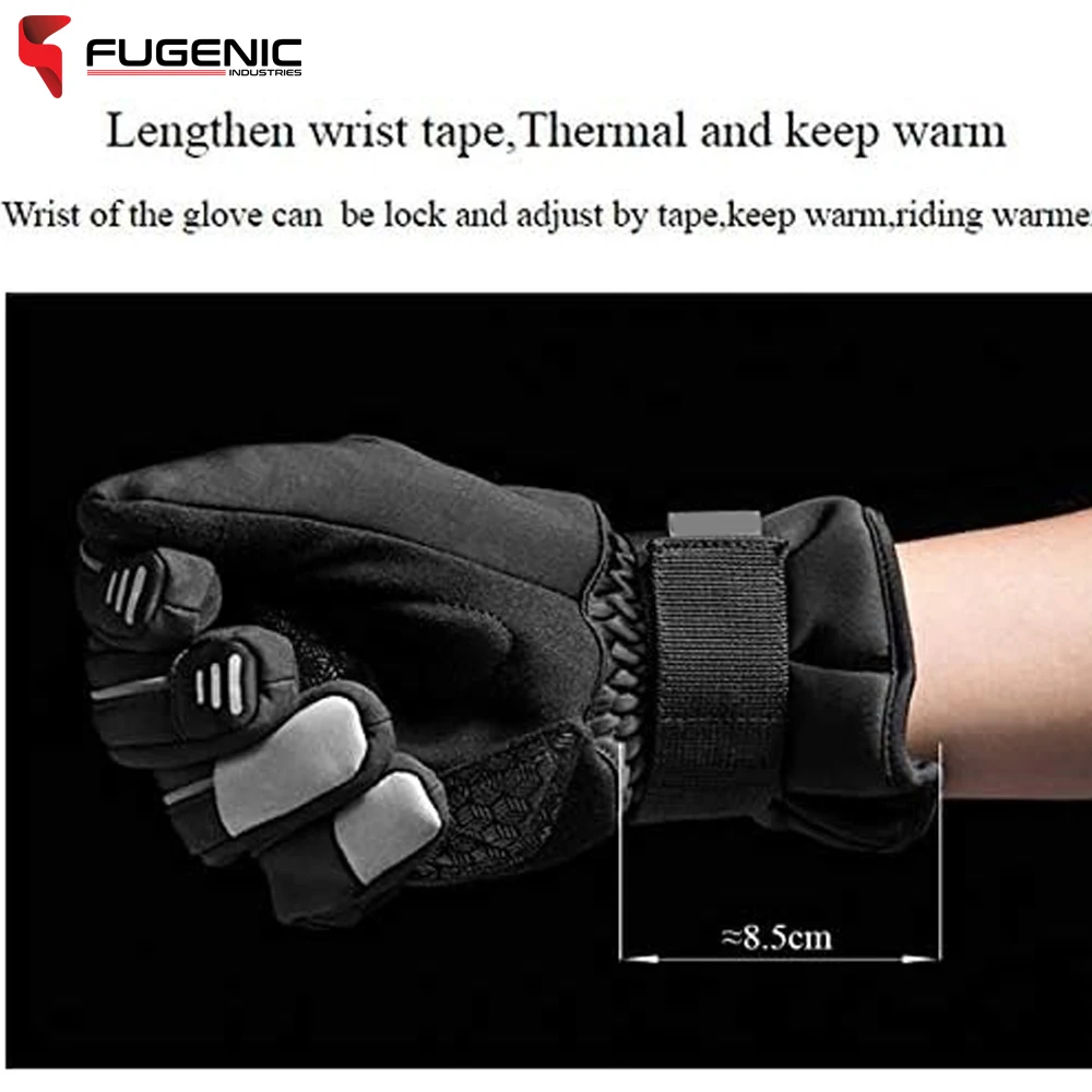 Cycling Winter Waterproof Touch Screen Bike Gloves Anti-Slip Warm Fleece Reflective Bicycle Gloves For Men BY Fugenic Industries