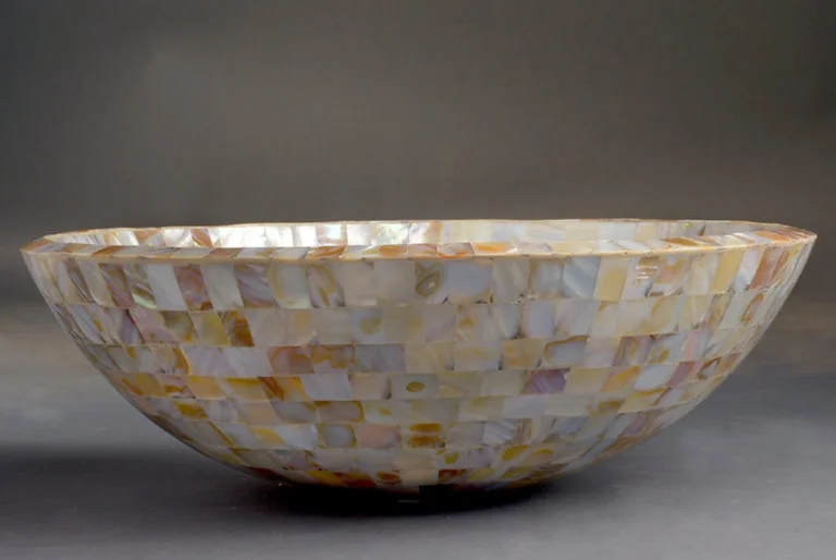 Golden mother of pearl wash basin