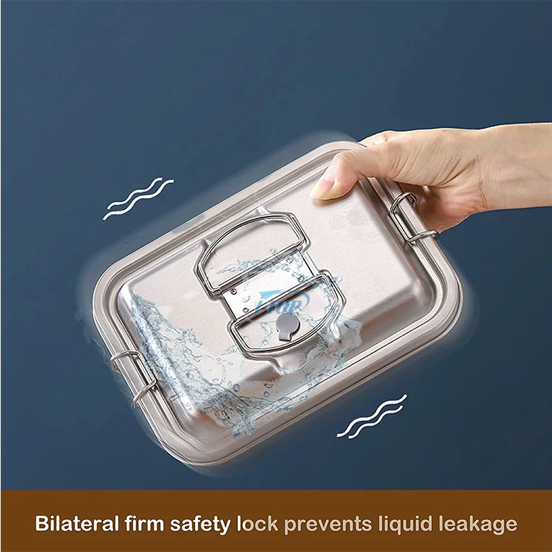 Wholesale Adults & Kids Leakproof Lunch Bento Box food storage container 304 Stainless Steel Lunch Box with Lid