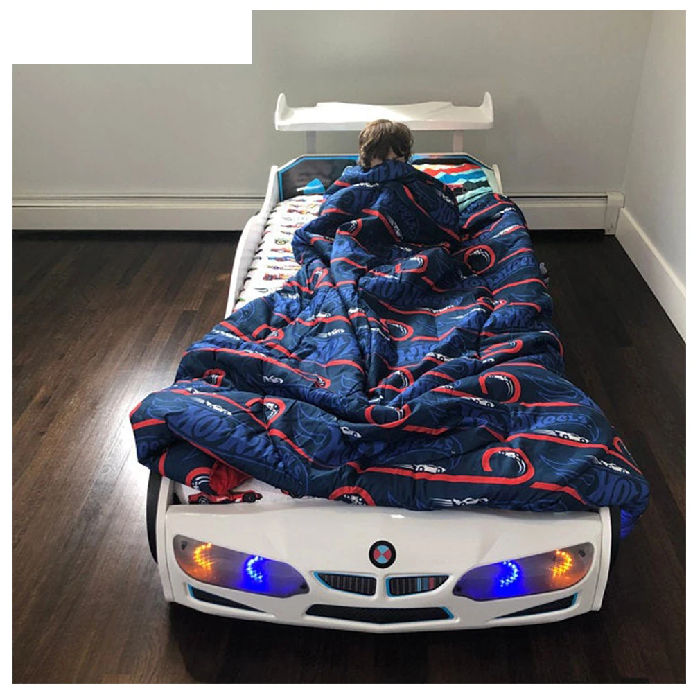 Bedroom Kids Race car beds toddler beds full lights and sounds remote, race car bed full size, trundle bed, kids white racing ca