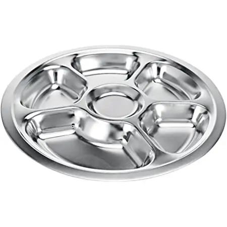 Stainless steel catering plates food Bronze Rose Gold Original Color Hot Selling Round Stainless Steel Serving Tray