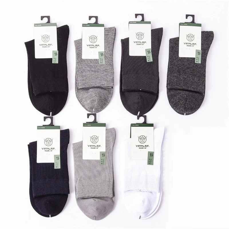 Custom Bamboo Socks Manufacturers Organic Breathable Business Mens Socks Anti-Bacterial Knitted Cotton Bamboo Fiber Socks
