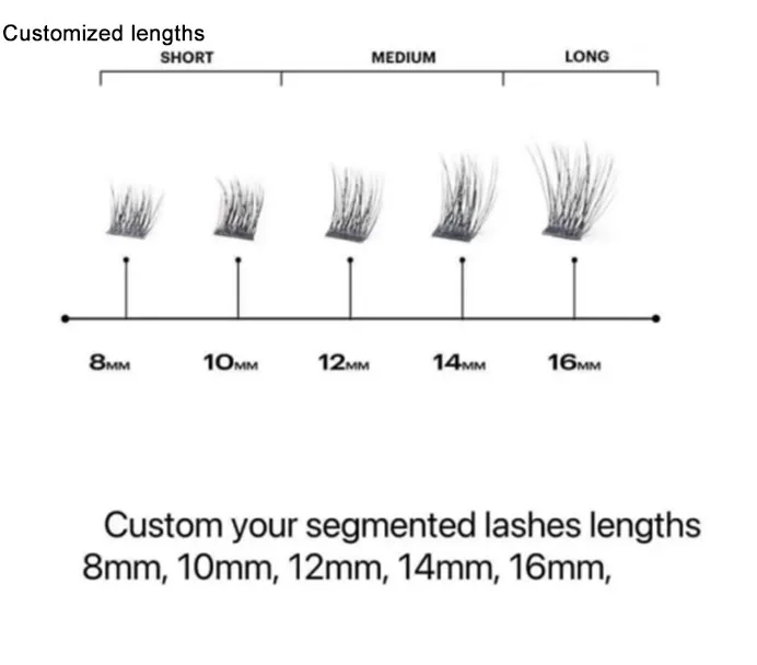 Private Label Beauty Products DIY Segment Cluster Lash Trays Eyelash Extensions