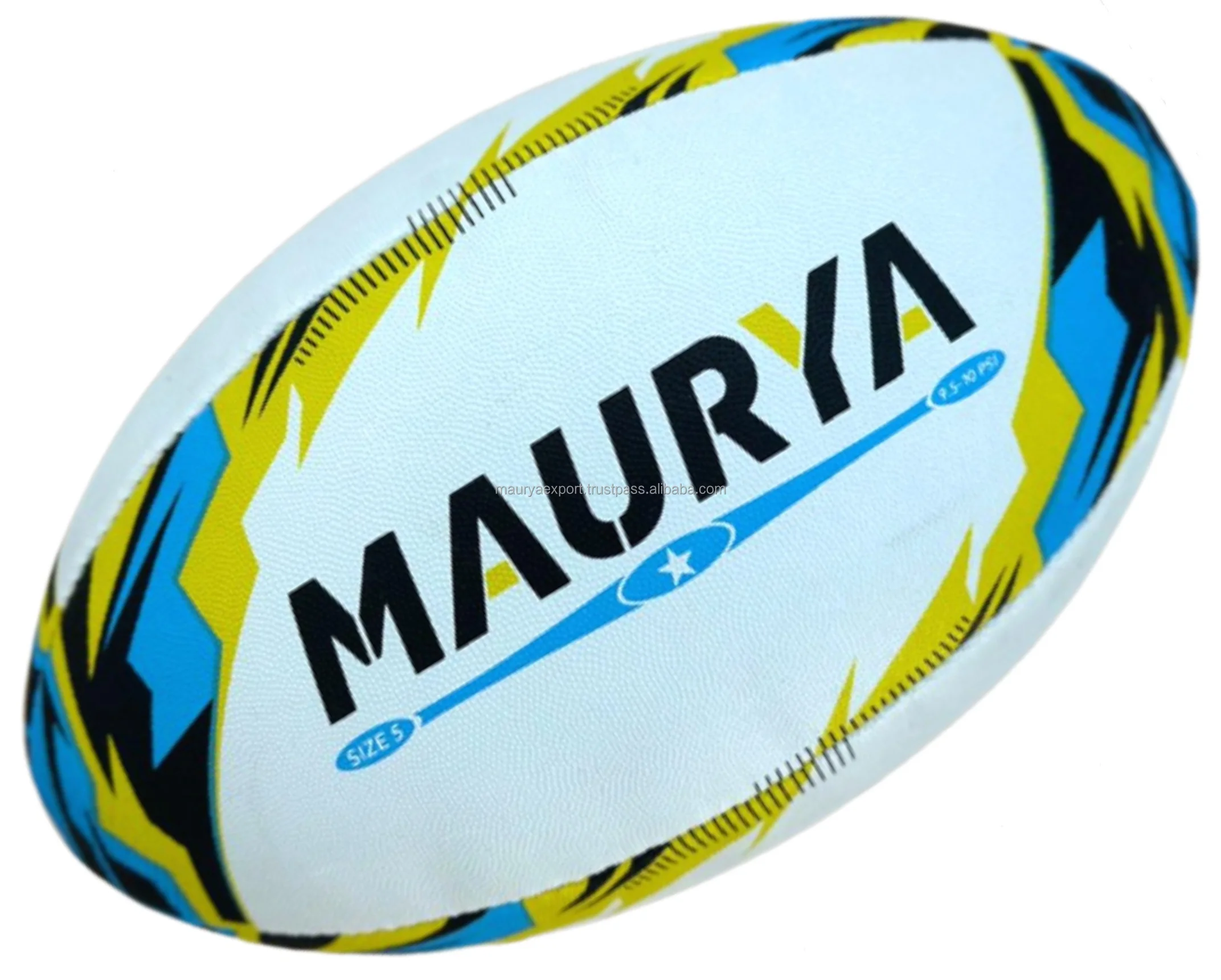 Custom Logo Rugby Ball for Sports and Training High Air Retention PU Material with Latex Bladder Printed Logo