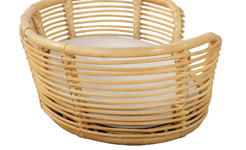 Oval Rattan Dog and Cat Bed Pet Houses for Storing Pet Home Decoration Made in Vietnam