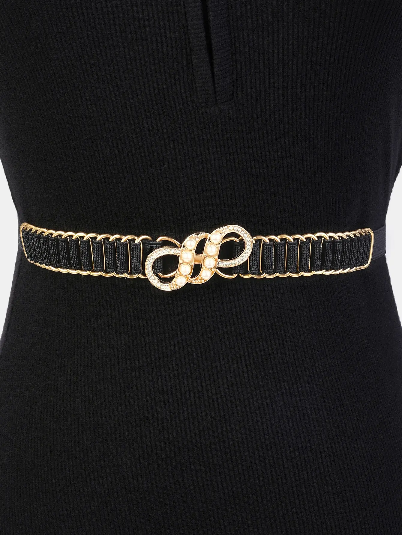 Wholesale 2024 Hot Sale custom belt buckle logo metal Crystal Bling Rhinestone Fashion Metal Polyester Skinny Belt for Women