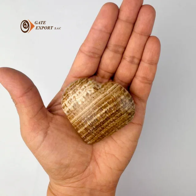 2023 ARAGONITE STONE HEART SHAPE/HANDMADE/ARTISAN/CRAFT/STONECRAFT/HANDICRAFT/TEMPLE/HAPPINESS/PURITY/SERENITY