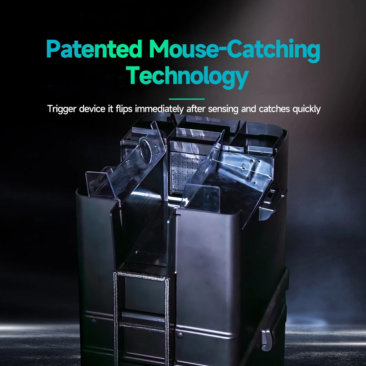 Hot Selling Humane Mouse Killer Black Trapper LED Display Reusable and Smart Hunting Box