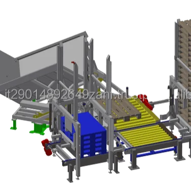Pallet changer  V-Shape minilogy  up to 50 pallet/h for boxes pharma, food and beverage company