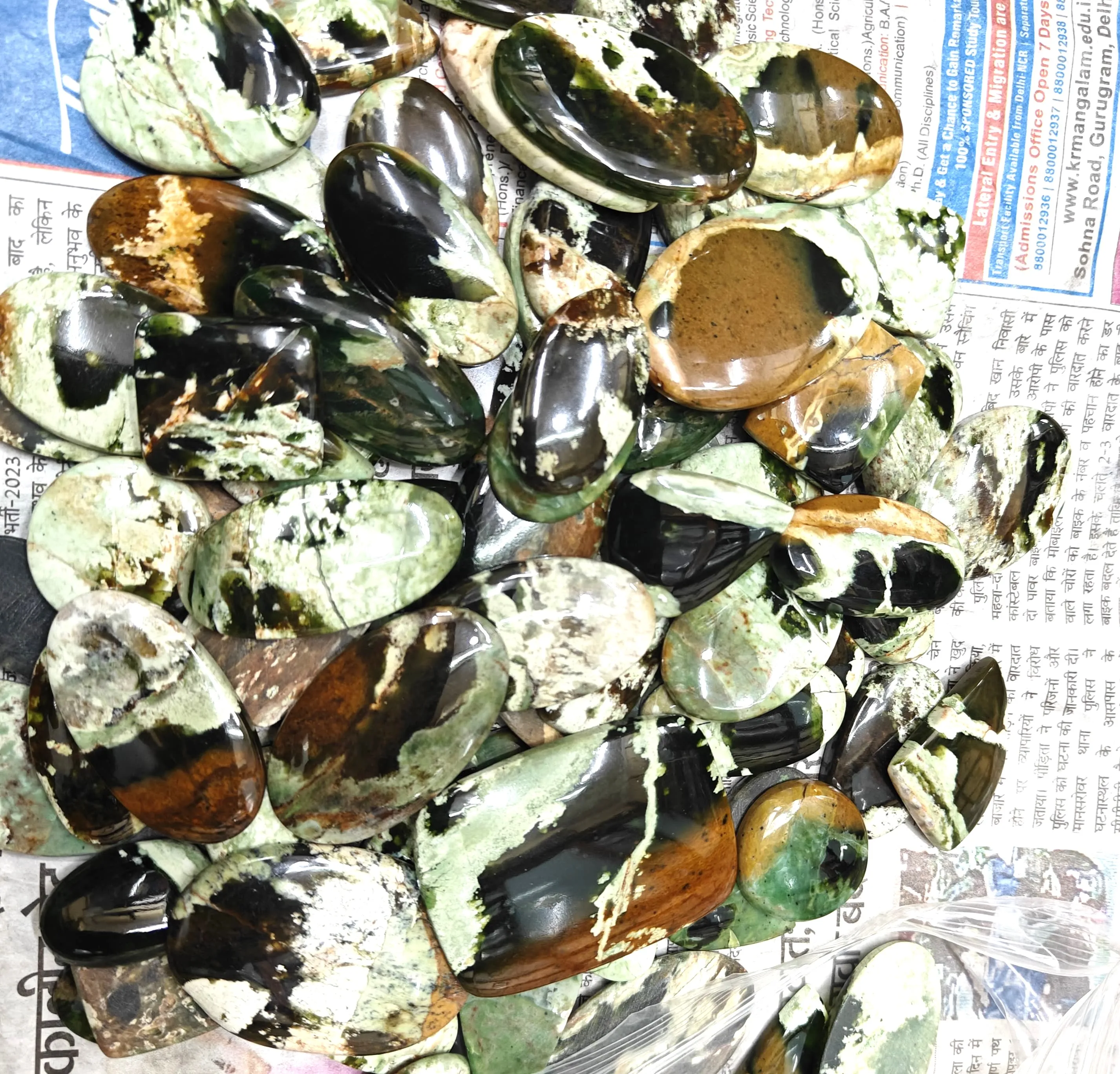 2024 Wholesale AAA Grade Chrome Chalcedony Cabochon Loose Gemstone for Jewelry Beautiful Chrome Chalcedony Loose Cabochon