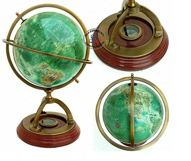 Винтажная Античная латунная гравированная Сфера подмышка астролябический морской шар стильный стол офисный компас карта глобус Подарочный предмет