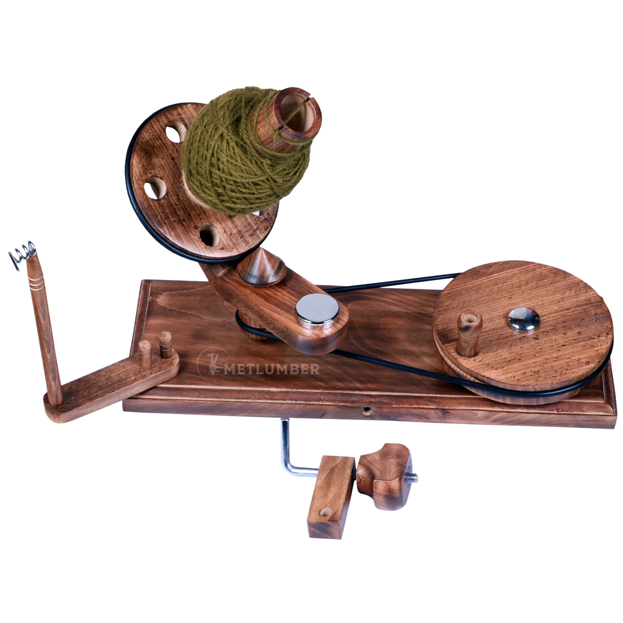 Hand-operated Torched Wooden Yarn Ball Winder with Instruction Manual for Knitting & Crochet Accessory Collection