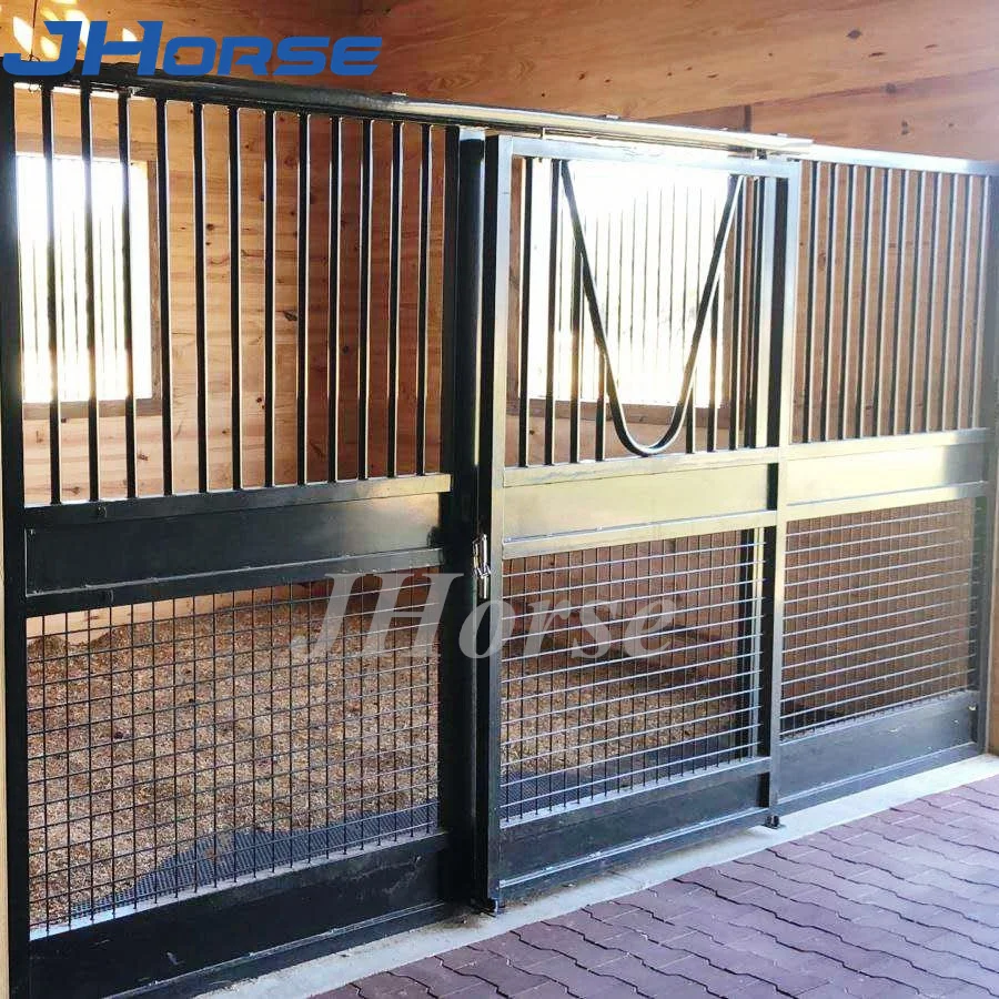 Customized 12ft Sliding Door Metal Stainless Steel Anti-rust Wire Mesh Horse Stables Panels Horse Stall Box