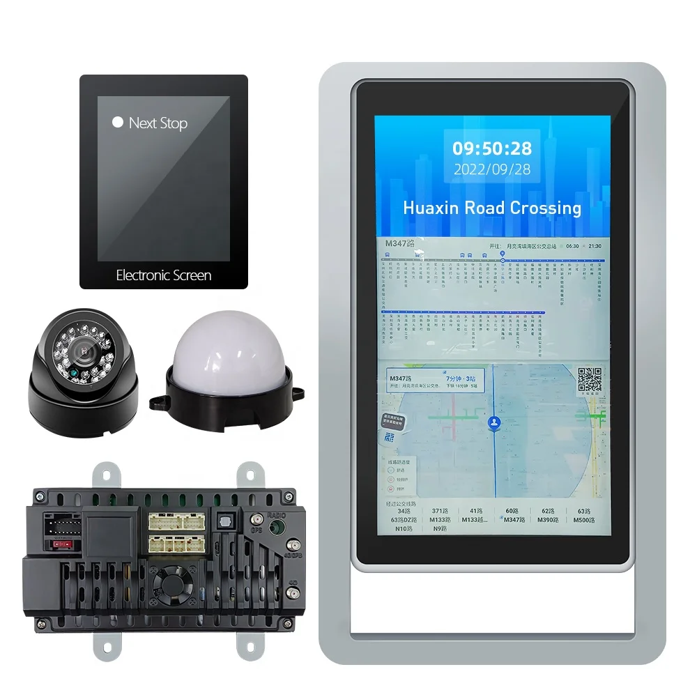 Smart City Customizable Smart Bus System with Touchable Interactive Screen Bus Stop Digital Signage and Passenger Counting Box