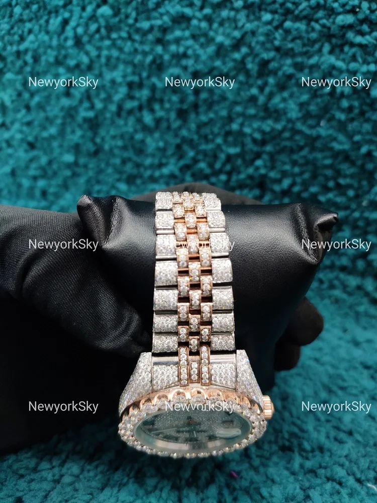 Best Price 41mm Iced Out Watches Luxury Automatic Movement Stainless Steel Iced Out Hip Hop VVS Moissanite Watches For Man Woman