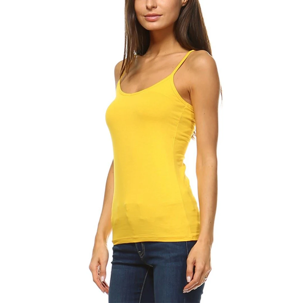 Woman Sleeveless Crop Tops Satin Spaghetti Straps O neck Corset Crop tube Top Plain Yellow Bustier Strappy Camisoles Tank Tops