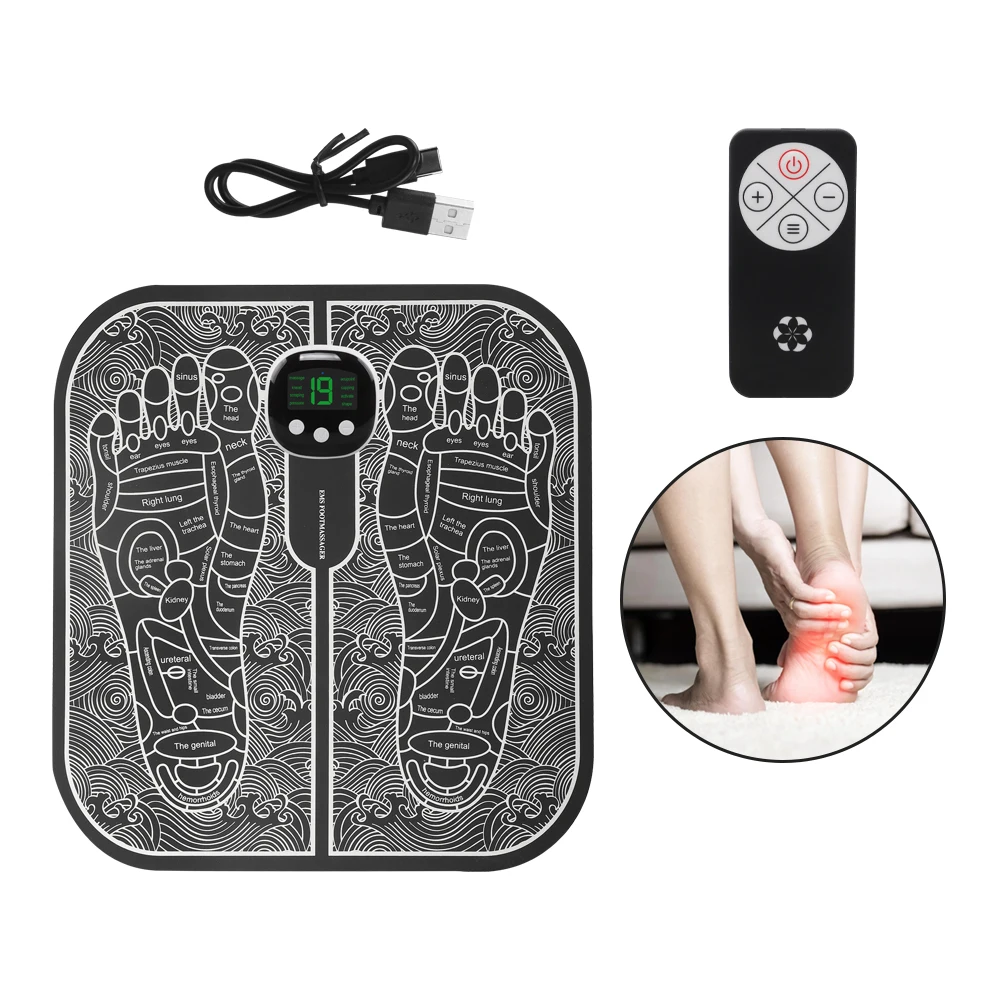 Foot Massager Mat Pad Folding Portable Electric Ems Foot Massager Leg Muscle Stimulator Ems Massager Foot